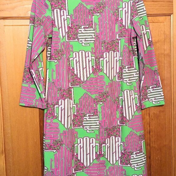 Tunic Dress Pink Green Sleeveless XS Resort Wear - Picture 8 of 10